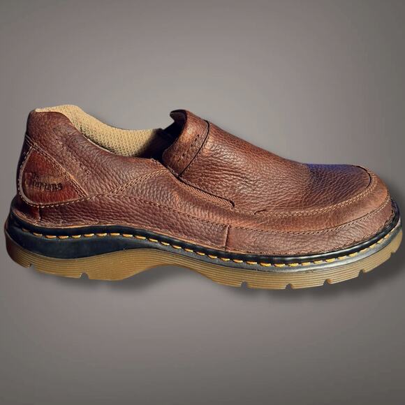 Men\'s Size 10 DR. MARTENS Orson 11198 Brown Pebbled Leather Loafers